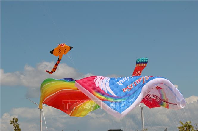 The giant kite, which is expected to set a Guinness record, is 23m wide and 38m long. VNA Photo: Nguyễn Thanh