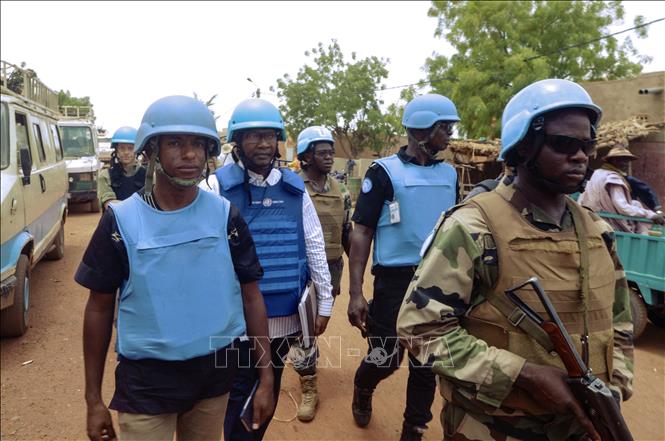 Lực lượng MINUSMA tuần tra tại Konna, Mali. Ảnh: AFP/TTXVN