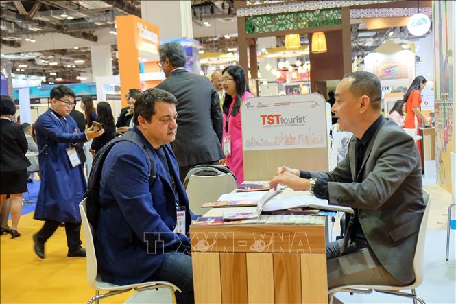 Hội chợ du lịch ITB Asia là cơ hội để các doanh nghiệp Việt Nam và nước ngoài kết nối, hợp tác. Ảnh: Lê Dương-P/v TTXVN tại Singapore