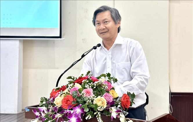 Deputy Director of the provincial People’s Committee Phan Van Dien Phuong speaks at a workshop to review the USAID Support to End TB project in the Mekong Delta province of An Giang on October 27. VNA Photo: Thanh Sang