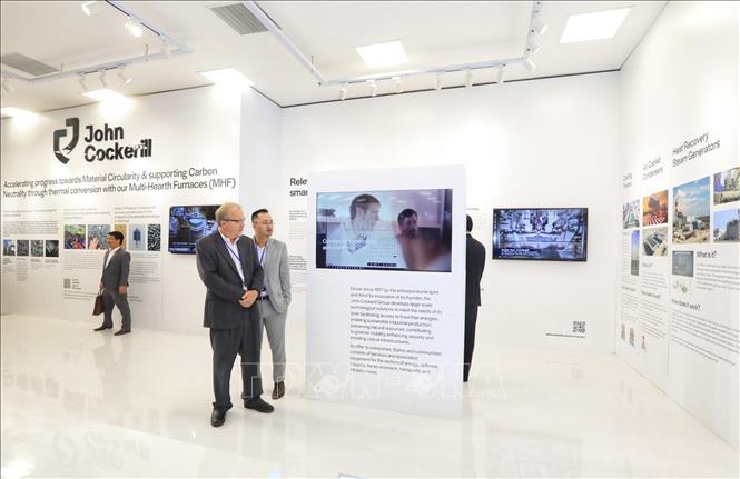 Một khu trưng bày tại Triển lãm quốc tế Đổi mới sáng tạo Việt Nam năm 2023. Ảnh: Tuấn Anh - TTXVN