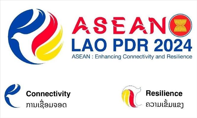 Logo chính thức của Lào Chủ tịch ASEAN 2024. Ảnh: TTXVN phát