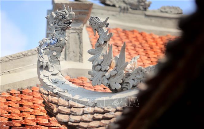 Một số hạng mục của công trình đã xuống cấp, hiện chính quyền địa phương đang tu bổ, tôn tạo lại. Ảnh: Thế Duyệt – TTXVN 