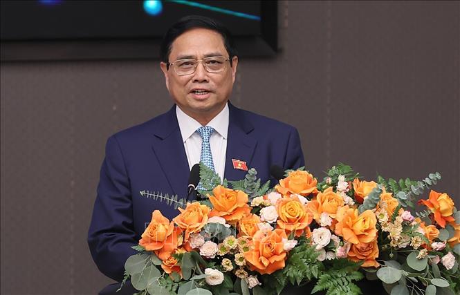 Prime Minister Pham Minh Chinh speaks at the Vietnam-Netherlands High-tech Business Forum. VNA Photo: Dương Giang