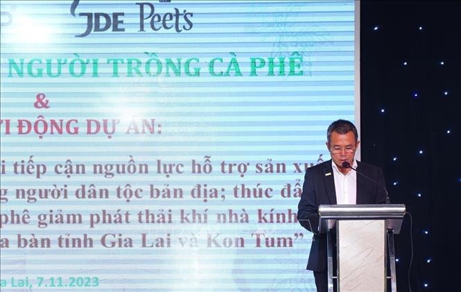 President of Gia Lai’s Vinh Hiep Ltd. Thai Nhu Hiep speaks at the event. VNA Photo: Hồng Điệp