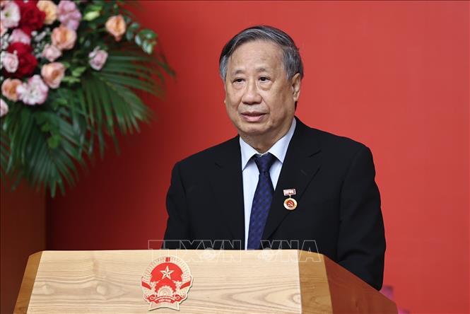 Đồng chí Phạm Gia Khiêm, nguyên Uỷ viên BCT, nguyên PTT Chính phủ phát biểu. Ảnh: Dương Giang-TTXVN