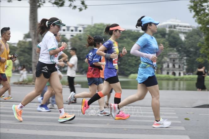Các VĐV tham dự chạy cự ly 10km. Ảnh: Minh Quyết - TTXVN