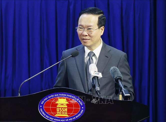 Chủ tịch nước Võ Văn Thưởng phát biểu. Ảnh: Thống Nhất – TTXVN
