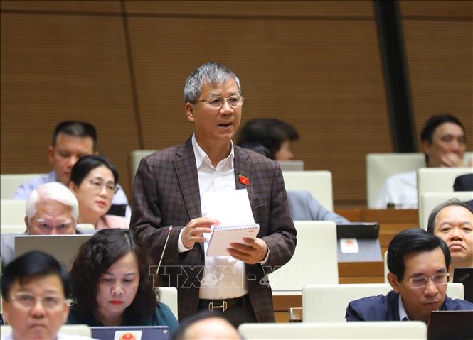 Đại biểu Quốc hội thành phố Hà Nội Nguyễn Anh Trí phát biểu ý kiến. Ảnh: Văn Điệp - TTXVN