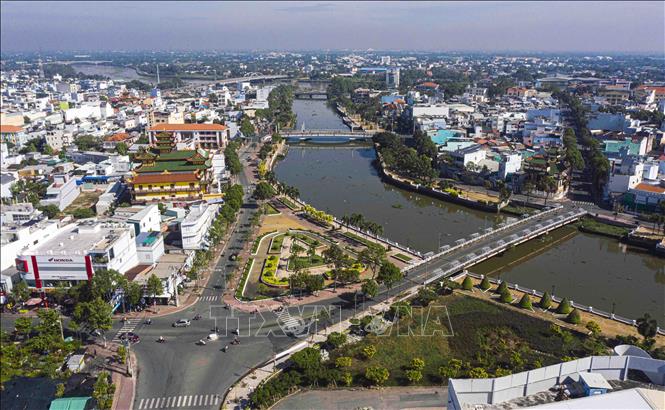 Thành phố Tân An là đô thị loại II trực thuộc tỉnh Long An năm 2019, thành phố có 14 đơn vị hành chính. Ảnh: Vũ Sinh – TTXVN