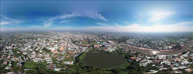 Toàn cảnh  thành phố Tân An, tỉnh Long An từ trên cao. Ảnh: Vũ Sinh – TTXVN