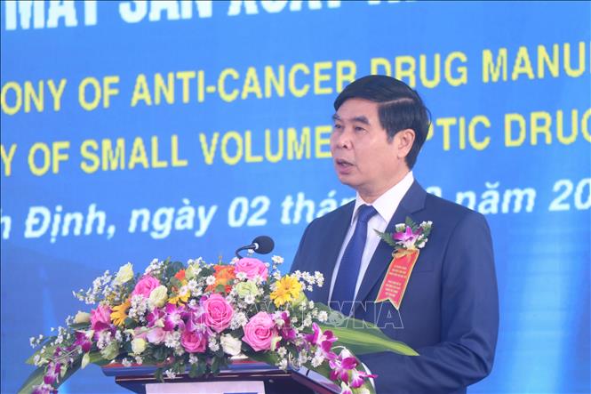 Phó Chủ tịch UBND tỉnh Bình Định Lâm Hải Giang phát biểu tại buổi lễ. Ảnh: Sỹ Thắng - TTXVN