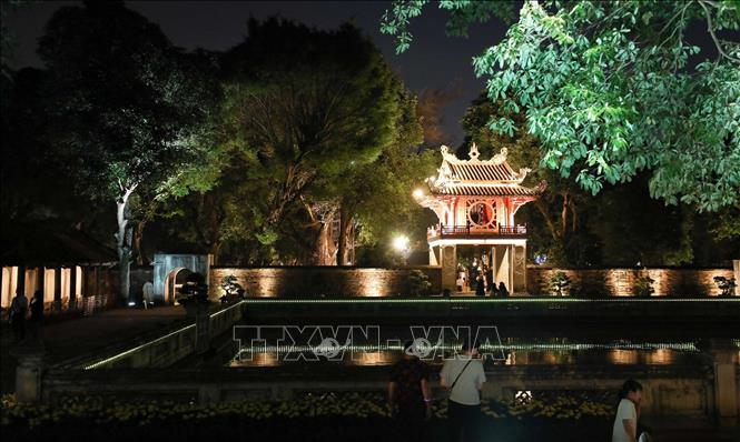 The Temple of Literature at night. VNA Photo: Thanh Tùng