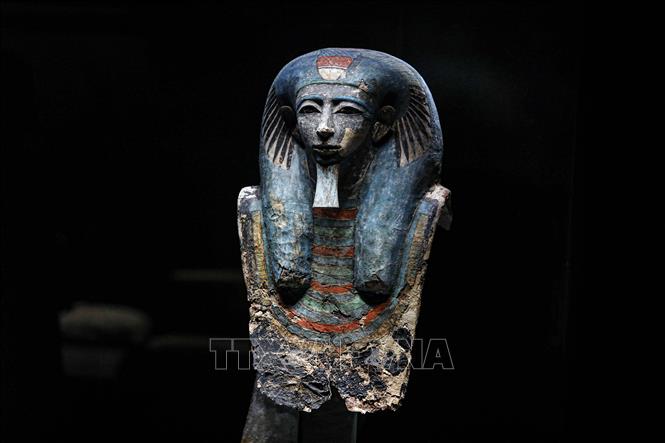 Cổ vật được trưng bày bên trong Bảo tàng Imhotep tại Saqqara, phía nam thủ đô Cairo, Ai Cập, ngày 3/12/2023. Ảnh: THX/TTXVN