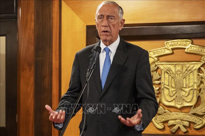  (tư liệu) Tổng thống Bồ Đào Nha Marcelo Rebelo de Sousa  phát biểu trong chuyến thăm CH Dominica ngày 22/3/2023. Ảnh: AFP/TTXVN