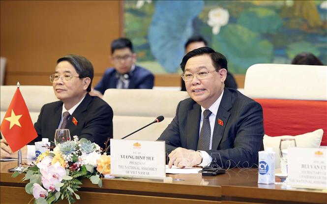 Chủ tịch Quốc hội Vương Đình Huệ phát biểu. Ảnh: Doãn Tấn – TTXVN