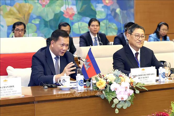 Thủ tướng Campuchia Samdech Hun Manet phát biểu. Ảnh: Doãn Tấn – TTXVN