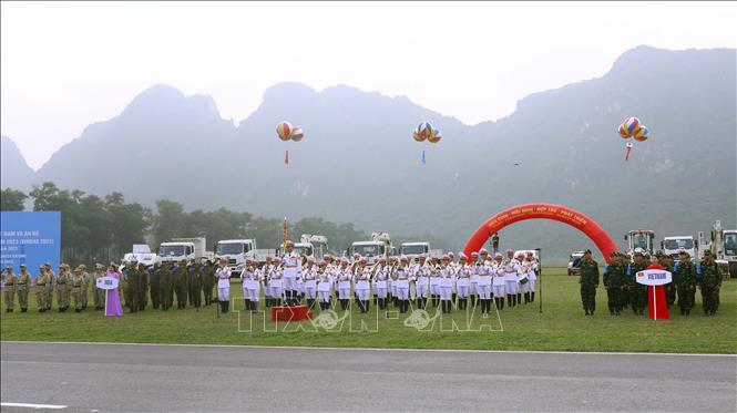 The Vietnamese and Indian defence ministries launch a joint military exercise for United Nations peacekeeping operations called VINBAX 2023 in Hanoi on December 11. VNA Photo: Trọng Đức