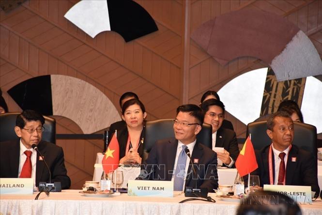 Bộ trưởng Tư pháp Việt Nam Lê Thành Long dự Hội nghị Bộ trưởng Tư pháp đặc biệt ASEAN - Nhật Bản tại Tokyo, Nhật Bản (2023). Ảnh: Nguyễn Tuyến - TTXVN 