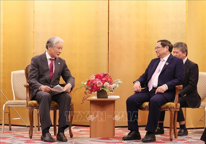 Thủ tướng Phạm Minh Chính tiếp ông Fukuda Tomikazu, Thống đốc tỉnh Tochigi, Nhật Bản. Ảnh: Dương Giang-TTXVN
