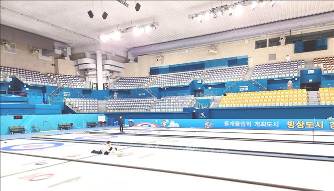 Trung tâm thể thao Gangwon Curling Center tại thành phố Gangneung, tỉnh Gangwon, Hàn Quốc. Ảnh: Đức Thắng - PV TTXVN tại Hàn Quốc