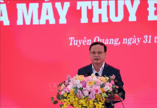 Ông Nguyễn Mạnh Tuấn, Phó Chủ tịch UBND tỉnh Tuyên Quang phát biểu. Ảnh: Vũ Quang - TTXVN