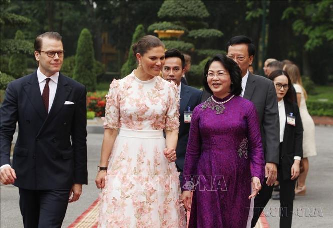 Phó Chủ tịch nước Đặng Thị Ngọc Thịnh đón Công chúa kế vị Thụy Điển Victoria Ingrid Alice Desiree thăm chính thức Việt Nam từ ngày 6-8/5/2019. Ảnh: Lâm Khánh – TTXVN