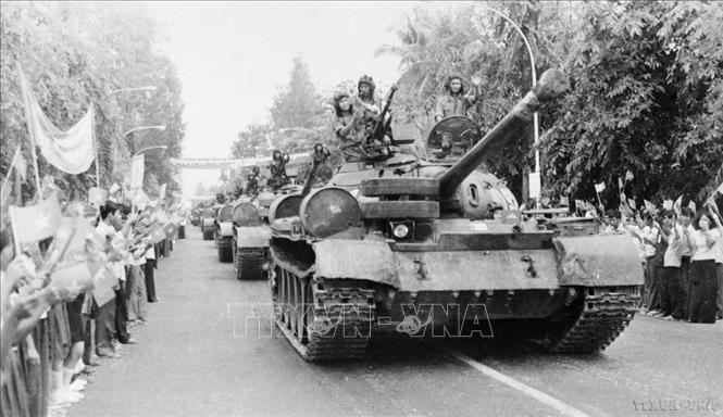 Các chiến sĩ quân tình nguyện binh đoàn Cửu Long hoàn thành nghĩa vụ quốc tế cao cả (3/5/1983). Ảnh: TTXVN