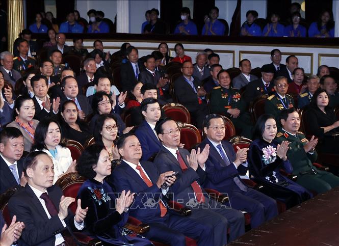 President Vo Van Thuong and delegates attend the ceremony. VNA Photo: Thống Nhất