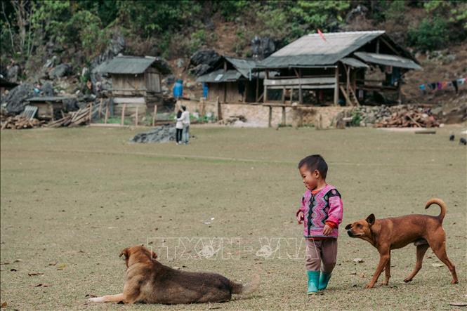 Children in Hang Tau freely play in a peaceful space. VNA Photo: Phạm Tuấn Anh 