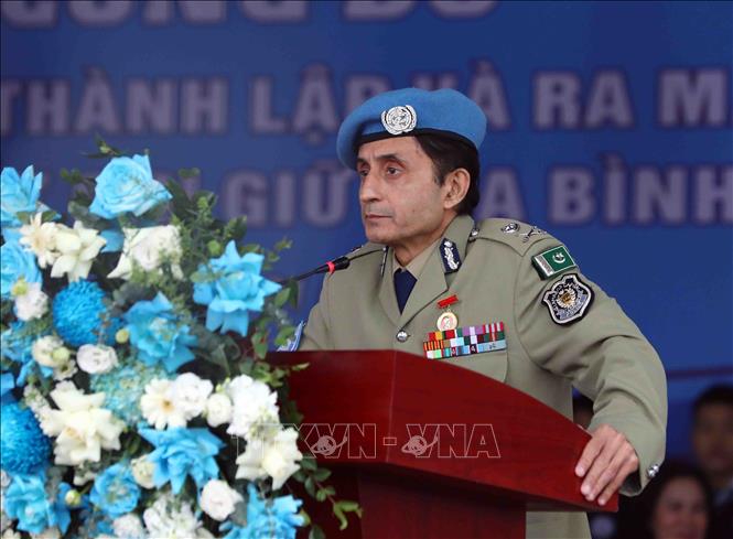 Commissioner Faisal Shahkar, UN Police Advisor and Director of Police Division speaks at the inauguration ceremony. VNA Photo: Phạm Kiên