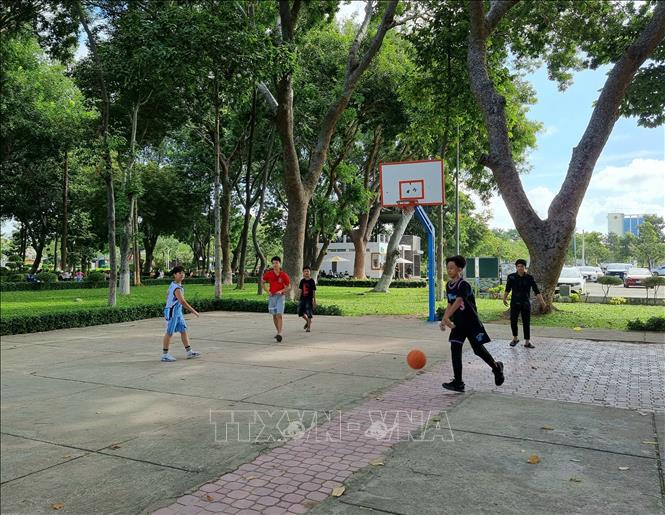 Sân bóng rổ tại Công viên 16/4  (thành phố Phan Rang - Tháp Chàm, tỉnh Ninh Thuận). Ảnh: Nguyễn Thành - TTXVN