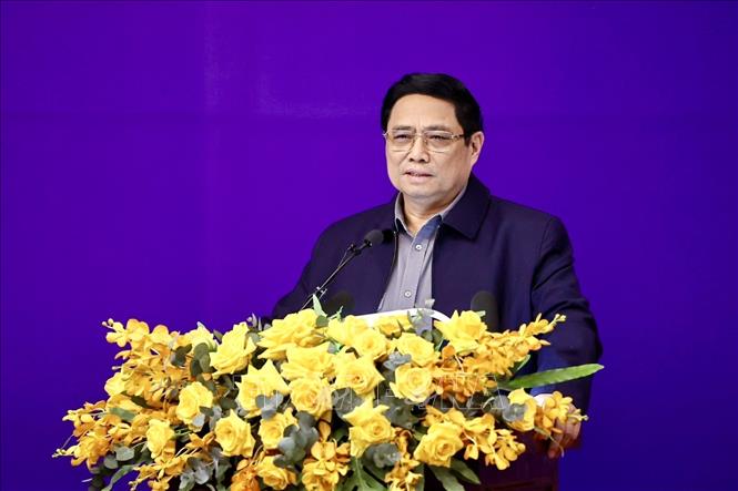 Thủ tướng Phạm Minh Chính kết luận buổi làm việc. Ảnh: Dương Giang-TTXVN
