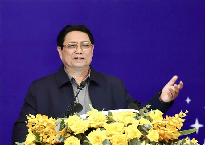 Thủ tướng Phạm Minh Chính kết luận buổi làm việc. Ảnh: Dương Giang-TTXVN