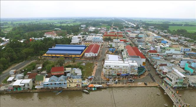 Trung tâm thị xã Ngã Năm (Sóc Trăng). Ảnh: Tuấn Phi - TTXVN