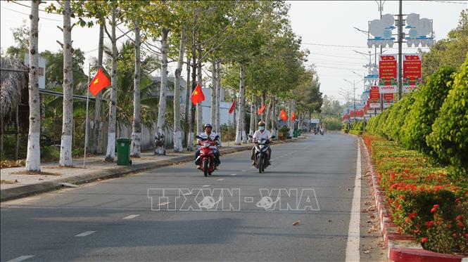 Hệ thống hạ tầng đô thị tại thị xã Ngã Năm (Sóc Trăng) được đầu tư hoàn chỉnh. Ảnh: Tuấn Phi - TTXVN