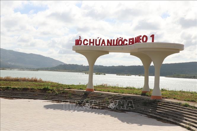 Hồ chứa nước Ea H’leo 1 được khởi công từ tháng 2/2019, hoàn thành vào cuối năm 2021. Ảnh: Anh Dũng – TTXVN