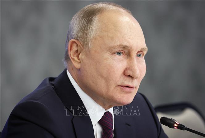 Tổng thống Nga Vladimir Putin phát biểu tại Moskva ngày 16/1/2024. Ảnh: AFP/TTXVN