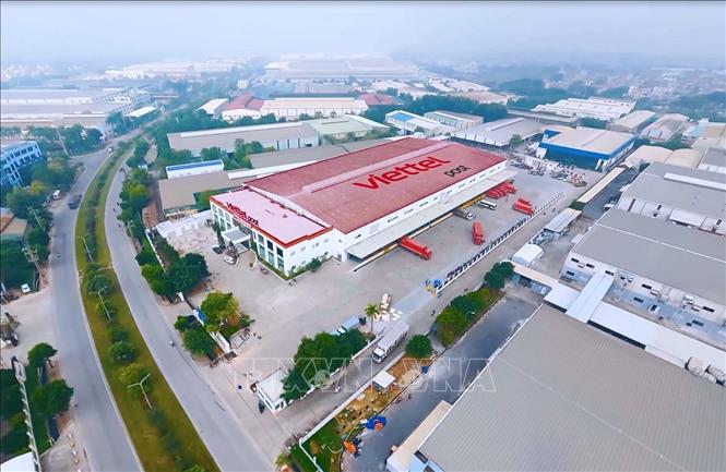 Tổ hợp công nghệ chia chọn thông minh Viettel Post được đặt tại Khu công nghiệp Quang Minh (Mê Linh, Hà Nội). Ảnh: TTXVN phát