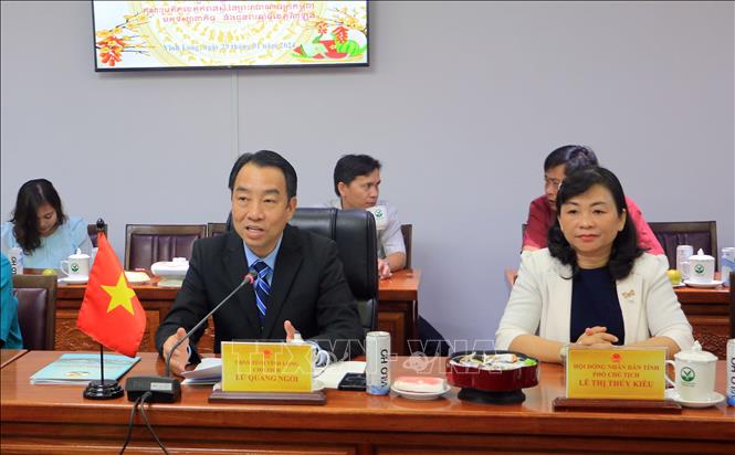 Chủ tịch UBND tỉnh Vĩnh Long Lữ Quang Ngời phát biểu tại buổi tiếp. Ảnh: Phạm Minh Tuấn-TTXVN.