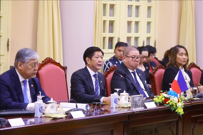Tổng thống Philippines Ferdinand Romualdez Marcos Jr. phát biểu.  Ảnh: Văn Điệp - TTXVN