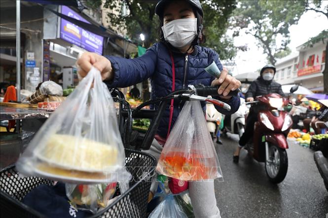 Tại các chợ dân sinh trên địa bàn Hà Nội, từ đầu giờ sáng nhiều người dân đã tấp nập đi sắm mua đồ lễ. Ảnh: Minh Quyết - TTXVN