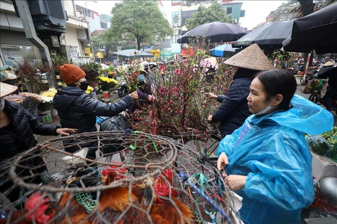Không khí tấp nập từ sáng sớm tại các chợ dân sinh trên địa bàn Hà Nội. Ảnh: Minh Quyết - TTXVN