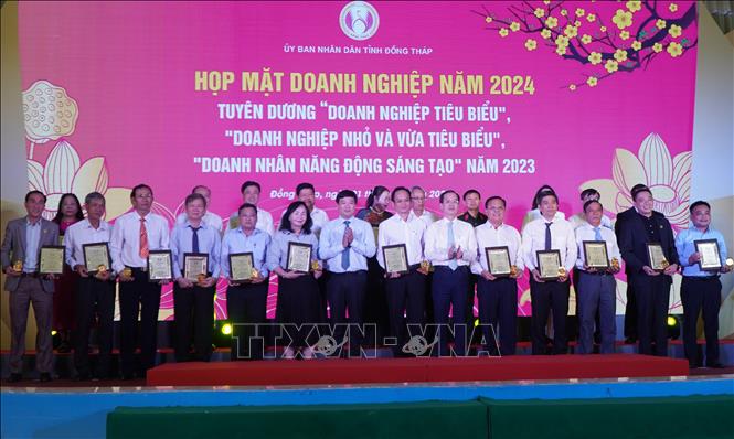 Trong ảnh: Tuyên dương “Doanh nhân năng động, sáng tạo” của tỉnh Đồng Tháp.
Ảnh: Nhựt An - TTXVN