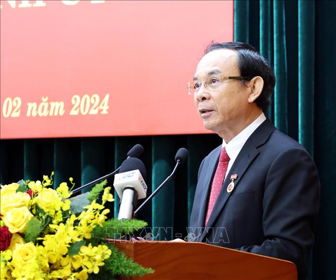 Secretary of the Ho Chi Minh City Party Committee Nguyen Van Nen speaks at the event. VNA Photo: Thống Nhất 