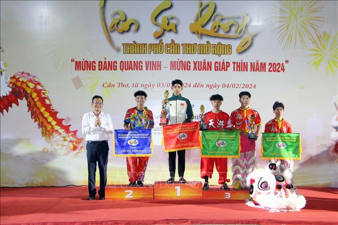 Đoàn Bảo Vy Đường (huyện Phong Điền, Cần Thơ) đạt giải Nhất toàn đoàn. Ảnh: Trung Kiên - TTXVN