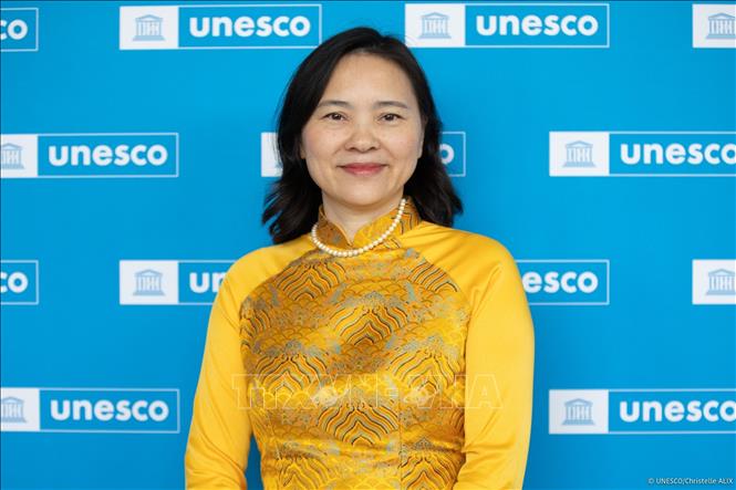 Tân Đại sứ, Đại diện thường trực Việt Nam bên cạnh UNESCO Nguyễn Thị Vân Anh. Ảnh :TTXVN phát