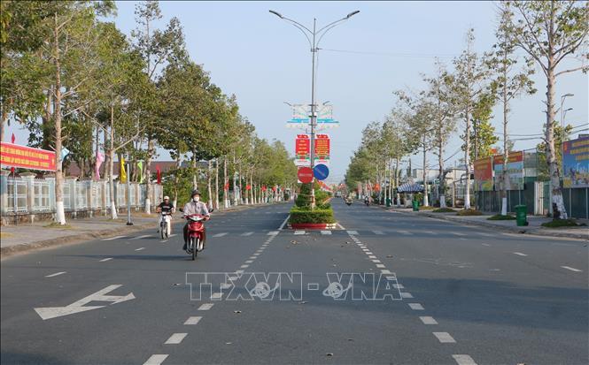 Hạ tầng đô thị trung tâm thị xã Ngã Năm (Sóc Trăng) được đầu tư đồng bộ. Ảnh: Tuấn Phi-TTXVN