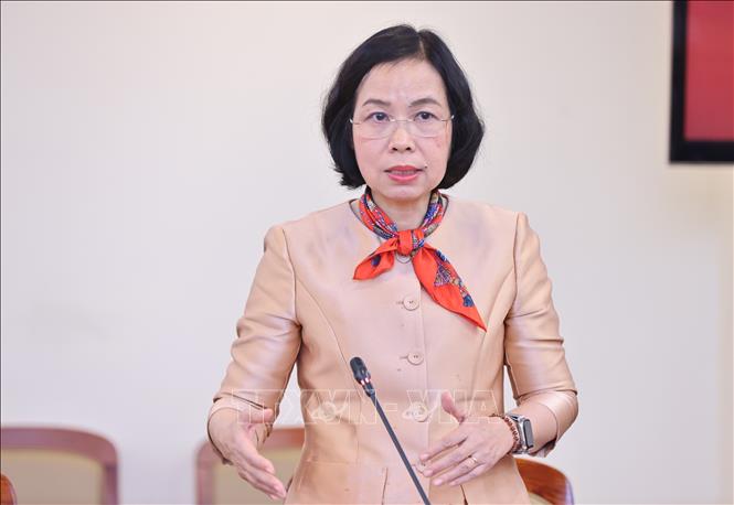 VNA General Director Vu Viet Trang speaks at the working session. VNA Photo: Minh Đức
