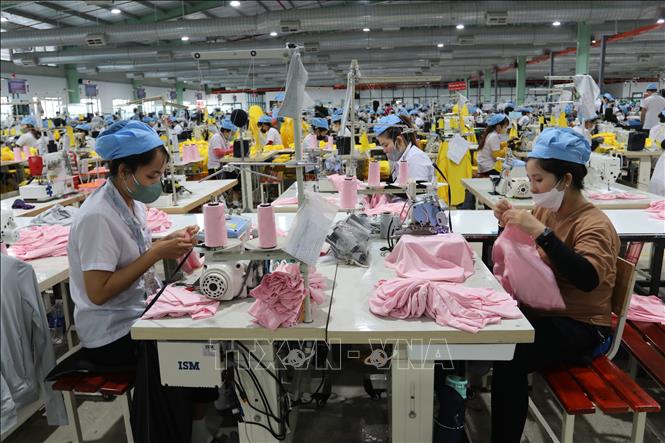 Sản xuất hàng may mặc tại Công ty TNHH Đầu tư Vietsun Ninh Thuận – Khu công nghiệp Thành Hải (thành phố Phan Rang – Tháp Chàm, Ninh Thuận). Ảnh: Nguyễn Thành – TTXVN